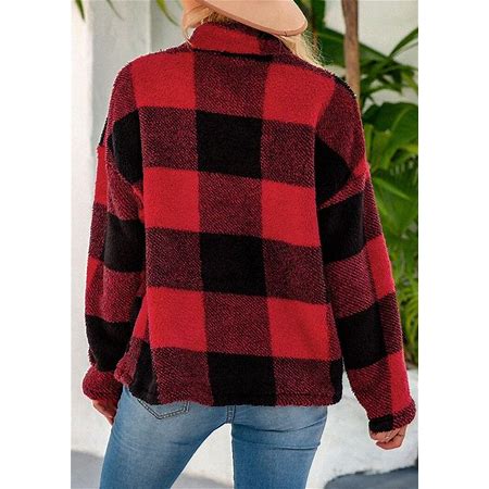 Sanctuary Plaid Wool Oversized Shirt Jacket Red Buffalo/cream on sale Sherpa