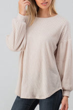 Load image into Gallery viewer, Bishop Sleeve Rib Knit Top