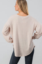 Load image into Gallery viewer, Bishop Sleeve Rib Knit Top