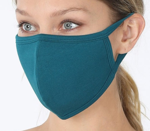 Teal Cotton Face Mask