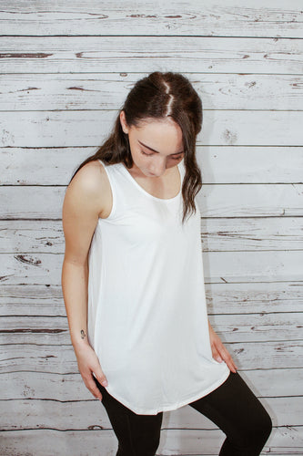 Buttery Soft White Tunic Tank